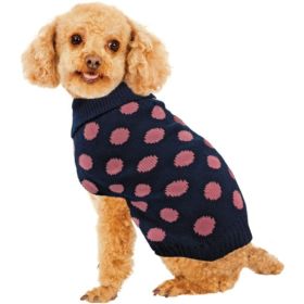 Fashion Pet Contrast Dot Dog Sweater - Pink - Small