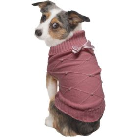 Fashion Pet Flirty Pearl Dog Sweater - Pink - Medium