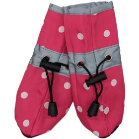 Fashion Pet Polka Dot Dog Rainboots Pink - X-Small