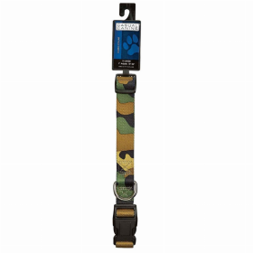 Green Camo Flat Dog Collar by Casual Canine