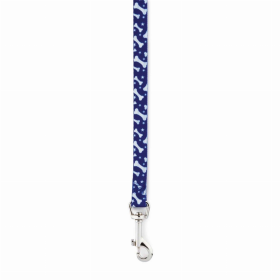 Casual Canine Dog Bone Pattern Flat Dog Leash - Blue