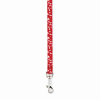 Casual Canine Flat Dog Leash with Bone Pattern - Red