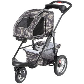 Petique 5-in-1 Pet Stroller - Travel System Army Camo