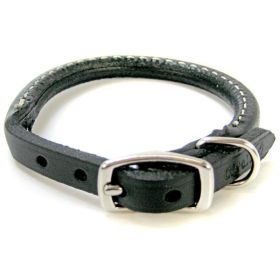 Circle T Pet Leather Round Dog Collar Black - 10" Neck