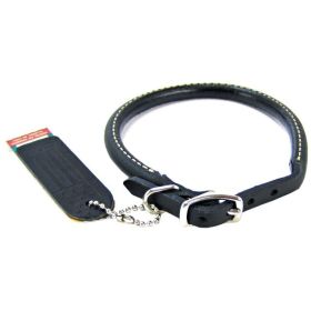 Circle T Pet Leather Round Dog Collar - Black - 14" Neck