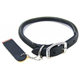 Circle T Pet Leather Round Dog Collar - Black - 16" Neck