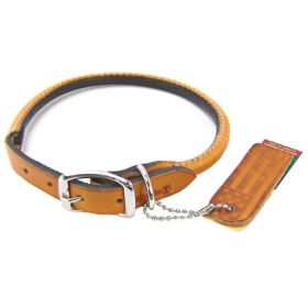 Circle T Leather Round Dog Collar - Tan - 16" Neck