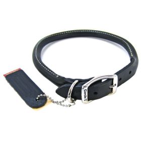 Circle T Pet Leather Round Dog Collar - Black - 18" Neck