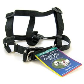 Tuff Collar Comfort Wrap Nylon Adjustable Dog Harness - Black - Large (Girth Size 26"-40")