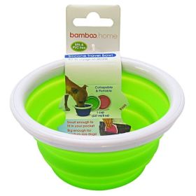 Bamboo Silicone Travel Dog Bowl - Assorted - 1-Cup Tray