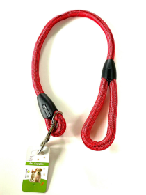 Heavy Duty Red Reflective Nylon Rope Dog Leash