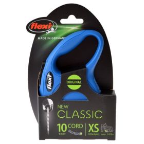 Flexi New Classic Retractable Cord Dog Leash - Blue - X-Small - 10' Lead (Pets up to 18 lbs)