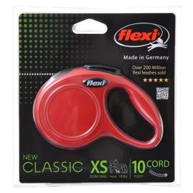 Flexi New Classic Retractable Cord Dog Leash - Red - X-Small - 10' Lead (Pets up to 18 lbs)