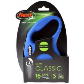 Flexi New Classic Retractable Tape Dog Leash - Blue - Small - 16' Lead (Pets up to 33 lbs)