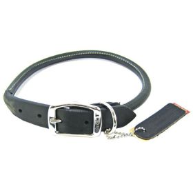 Circle T Pet Leather Round Dog Collar - Black - 22" Neck