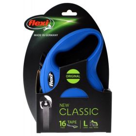 Flexi New Classic Retractable Tape Dog Leash - Blue - Large - 16' Tape (Pets up to 110 lbs)