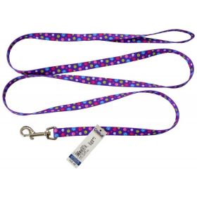 Flat Dog Leash w/ Multi-Color "Paw Print" Pattern by Coastal Pet