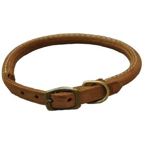 CircleT Rustic Leather Dog Collar - Chocolate - 14"L x 3/8"W