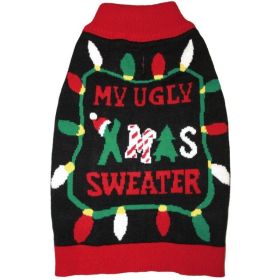 Fashion Pet Black Ugly Xmas Dog Sweater - X-Large