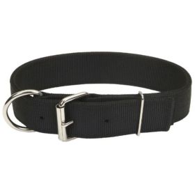 Coastal Pet Macho Double-Ply Nylon Dog Collar with Roller Buckle 1.75" Wide Black - 20"Long