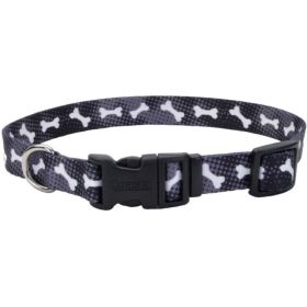 Coastal Pet Styles Nylon Adjustable Dog Collar - Black Bones 1" W x 18-26" Long - 1 count