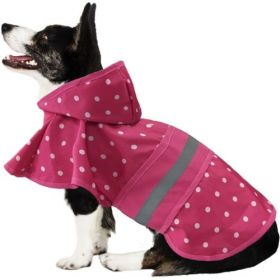 Fashion Pet Polka Dot Dog Raincoat Pink - Medium