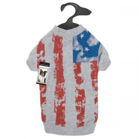 Zack & Zoey Americas Pup Flag Print Dog Tee