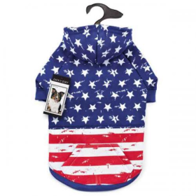 ZZ Distressed American Flag Dog Hoodie