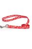 Casual Canine Flat Dog Leash with Bone Pattern - Red