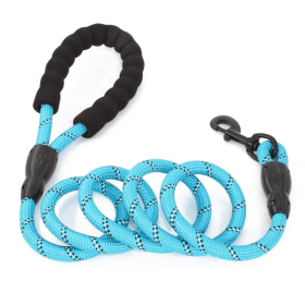 5ft Rope Dog Leash with Comfort Handle (Color: Blue)