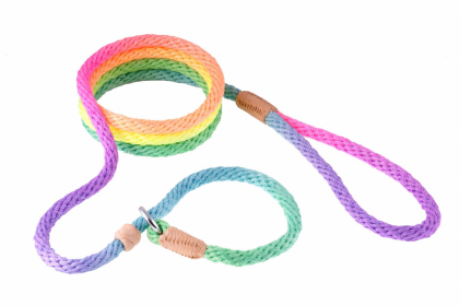 Alvalley Nylon Slip Dog Leash With 2 Stoppers (Color: Multicolor)