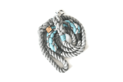 Rope Dog Leash (Color: Grey and Aqua 2, size: Traffic Lead (2 ft))