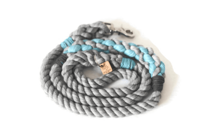 Rope Dog Leash (Color: Grey and Aqua 2, size: 5 ft)