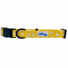 Cutie Ties Fun Design Dog Collar (Color: Llama Yellow, size: small)