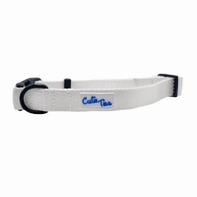 Cutie Ties Fun Design Dog Collar (Color: White, size: small)