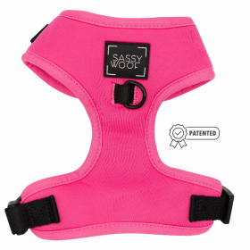 Sassy Woof Adjustable Harness (Color: Neon Pink, size: Xsmall)