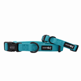 Sassy Woof Dog Collars (Color: Neon Blue, size: medium)