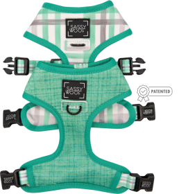 Sassy Woof Dolce Rose Reversible Dog Harness (Color: Teal, size: medium)