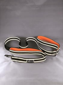 Headlight Harness Double Handle Reflective Dog Leash (Color: Orange, size: 6ft)