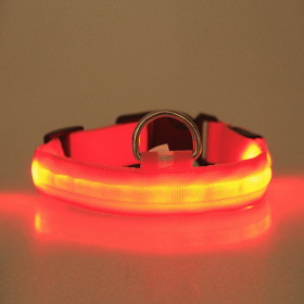 LED PET Safety Halo Style Dog Collar (Color: Red, size: small)