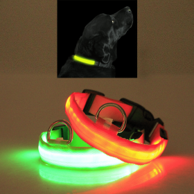 LED PET Safety Halo Style Dog Collar (Color: Green, size: small)