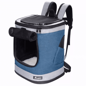 JET Pet Travel Backpack Dog Carrier (Color: Blue Grey, size: 13"x 12"x 17")