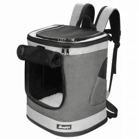 JET Pet Travel Backpack Dog Carrier (Color: Smoke Grey, size: 13"x 12"x 17")