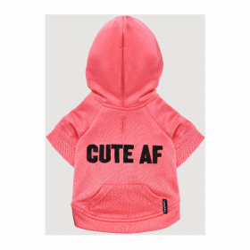 The Everyday Dog Hoodie - Cute Af (Color: Neon Pink, size: XX Large)