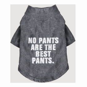 The Essential Dog T-Shirt - No Pants Are The Best Pants (Color: Cool Gray, size: small)