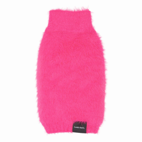 Fluffy Knit Dog Sweater - "Feather-ly Ever After" (Color: Hot Pink, size: X Large)