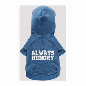 The Everyday Dog Hoodie - Always Hungry (Color: Blueberry Blue, size: small)