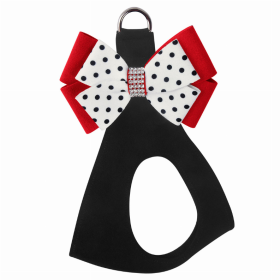 Susan Lanci Designs Minnie Double Nouveau Bow Step In Dog Harness (Color: Black, size: large)