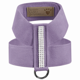 Susan Lanci Designs 3 Row Giltmore Crystals Tinkie Dog Harness (Color: French Lavender, size: large)