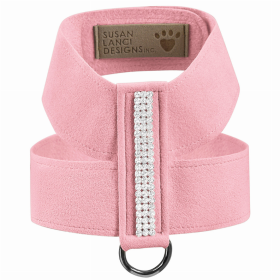 Susan Lanci Designs 3 Row Giltmore Crystals Tinkie Dog Harness (Color: Puppy Pink, size: large)